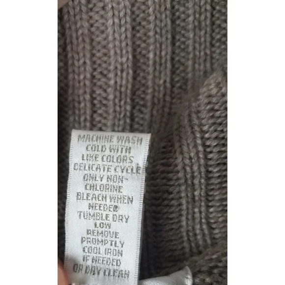 Kenar Women's Sz. M Tan Wool Blend Cowl Neck Short Sleeve Fringe Detail Sweater - Picture 3 of 8